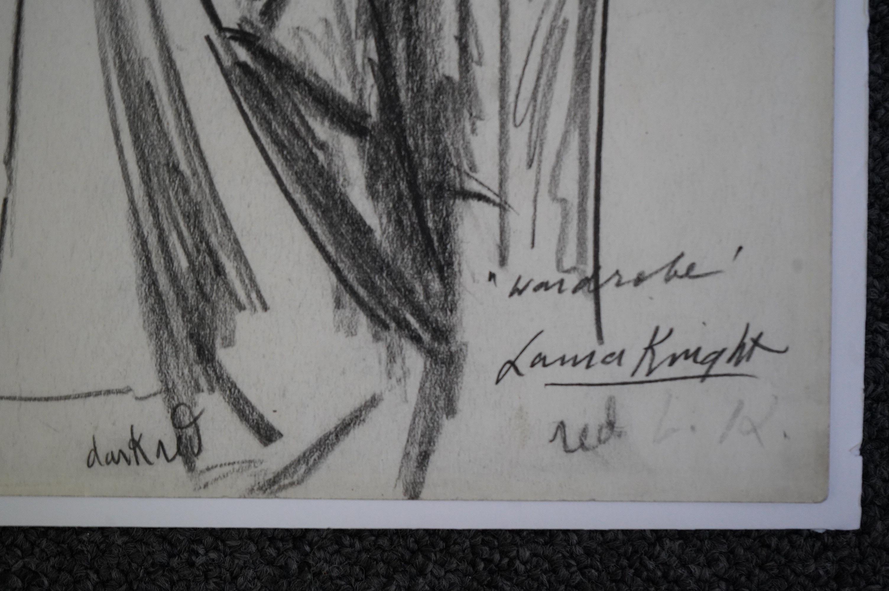 Dame Laura Knight (British, 1877-1970), 'Wardrobe', pencil on paper, 35.5 x 25.5cm